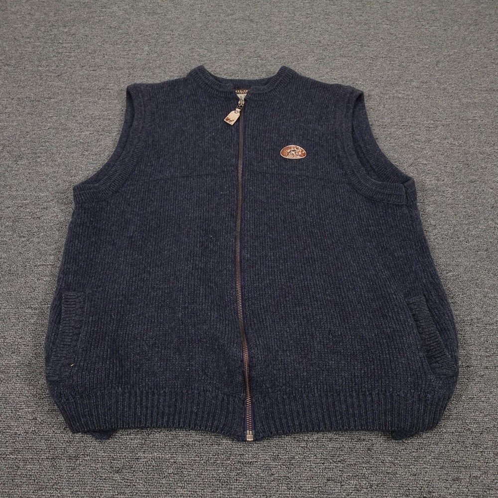 Colonial Concepts Vest Mens XL Blue Knit Full Zip Sweater New Zealand Heritage‎